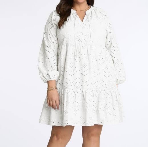 NWT Adyson Parker Boho Eyelet Tiered Dress - Picture 2 of 8